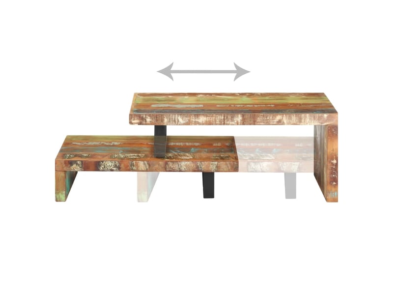  Ensemble de table basse 2 pcs bois de récupération massif  - Conforama D
