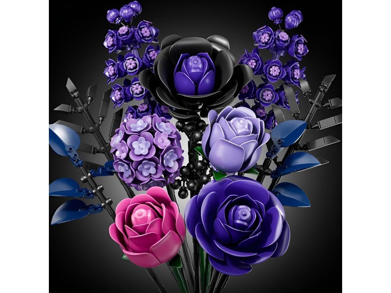  Set de construction bouquet de roses violettes – collection botanique, fleurs artificielles, déco maison et bureau  - Conforama D