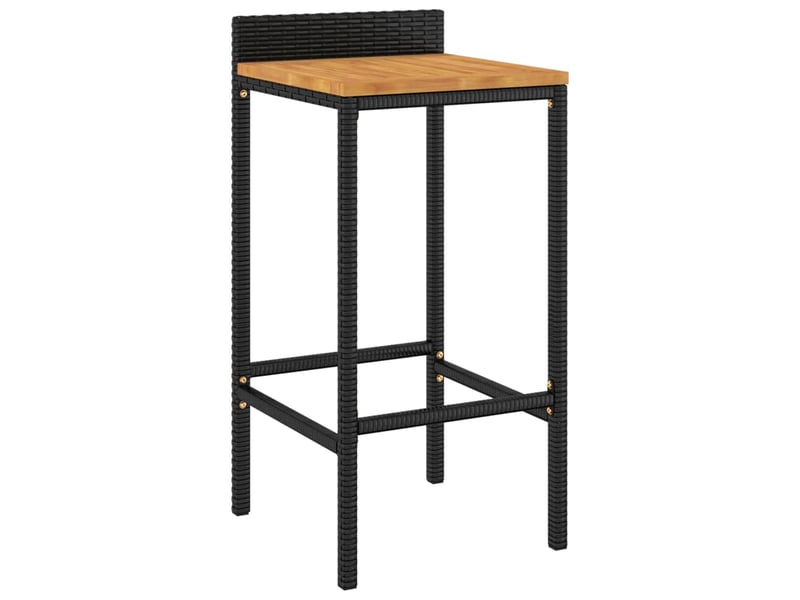  Lot de 4 tabouret de bar, chaise de bar noir résine tressée et bois d'acacia shl56802  - Conforama C