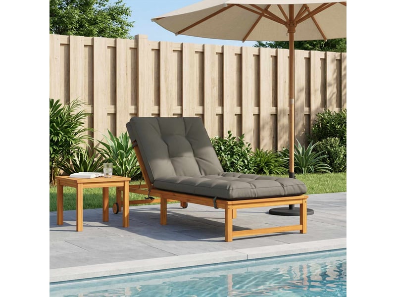  Coussin de transat, coussin pour bain de soleil vianen 100 % polyester gris 200 x 70 x 8 cm cf56310  - Conforama B