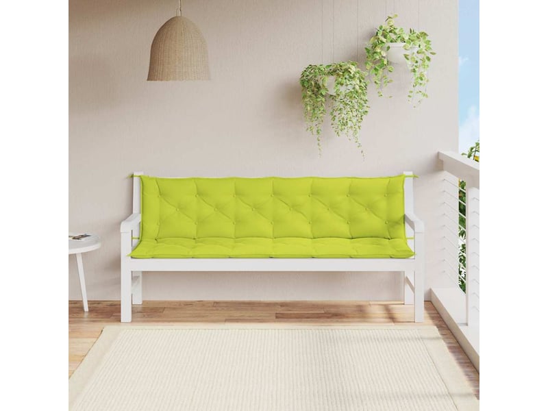  Coussin de banc de jardin, coussin d'assise vert vif 200x(50+50)x7cm tissu oxford cf52878  - Conforama C
