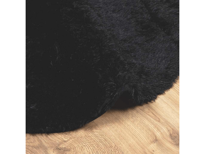  Tapis shaggy à poils longs navarra noir 120x120 cm polyester - comfortxl 4102902 - Conforama D