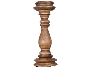 Chandelier en bois, finition artisanale marron, 12 x 12 x 30 h cm