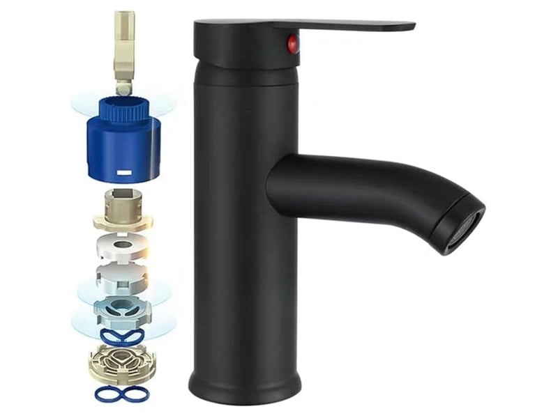  Robinet mitigeur lavabo bassin en acier inoxydable noir robinet évier lavabo pour toilette salle de bains  - Conforama D