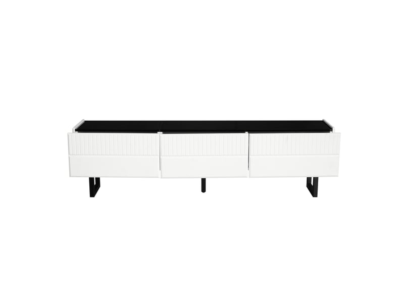  Ensemble salon meuble tv et table basse noir blanc mdf  - Conforama W