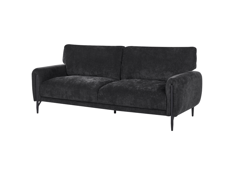  Canapé 3 places skaro tissu chenille noir  - Conforama D