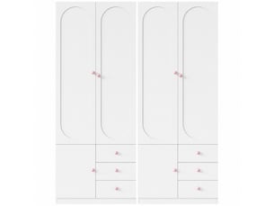 Armoire 4 porte(s) battante  6 tiroir(s)  IKSETERA TRADING LTD coloris blanc largeur 160 cm