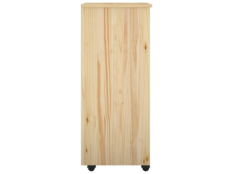  Caisson roulant de bureau, meuble de rangement 34 x 39 x 93,5 cm bois de pin massif marron  - Conforama E