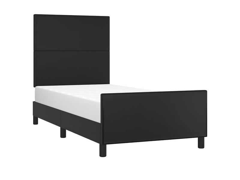  Lit simple- lit adulte -  cadre de lit sans matelas noir 100x200 cm similicuir  - Conforama B