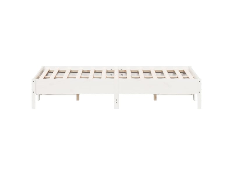  Lit double- lit adulte -  cadre de lit sans matelas blanc 140x200 cm bois de pin massif  - Conforama D