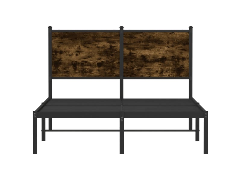  Lit double- lit adulte -  cadre de lit en métal sans matelas chêne fumé 120x190 cm  - Conforama D