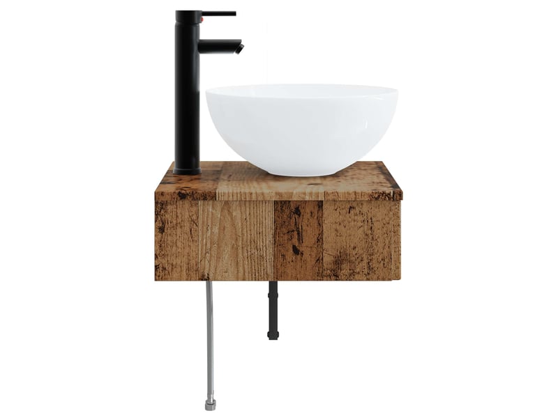  Basin de lavage mural, lavabo bois ancien 40x41x40.5 cm  - Conforama D