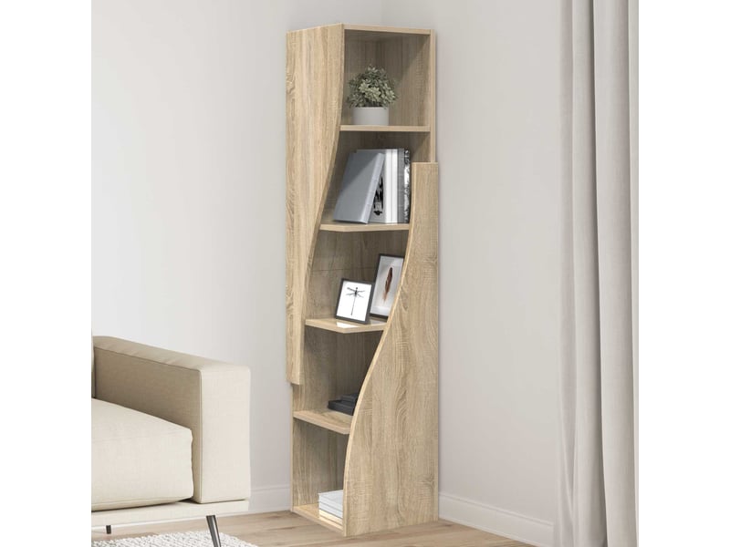  Meuble d'angle, meuble de rangement salon 32x32x140cm bois d'ingénierie chêne sonoma  - Conforama B
