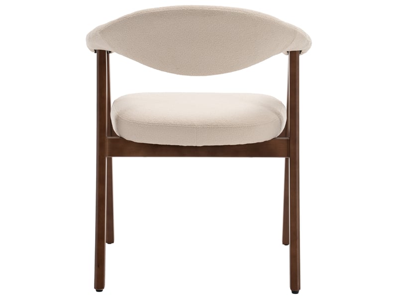  Lot de 2 chaises en bois foncé et tissu boucle beige barbara  - Conforama D