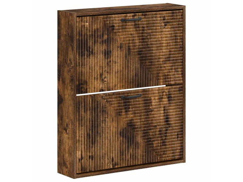  Meuble à chaussures mural, armoire à chaussures haarlem 71x17x86 cm chêne fumé  - Conforama A