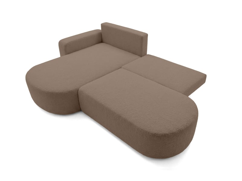  Kiara - canapé d'angle max convertible 5 places en bouclettes  - Conforama C