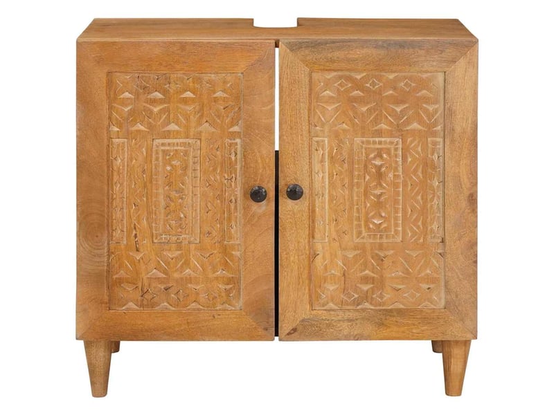  Cabinet de salle de bain, armoire salle de bain marron clair 62 x 33 x 58 cm cf65385  - Conforama C