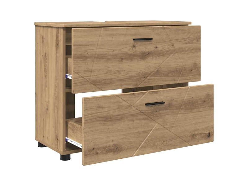 Cabinet de salle de bain, armoire salle de bain chêne artisanal 76,5 x 35 x 64 cm cf65297 - Conforama E