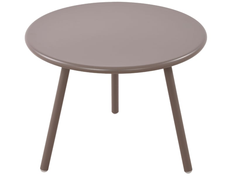 Table basse ronde intérieur extérieur en polypropylène couleur taupe – ø 60 cm résistante aux intempéries 10_0009234  - Conforama A