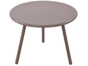 Table basse ronde intérieur extérieur en polypropylène couleur taupe – ø 60 cm résistante aux intempéries 10_0009234