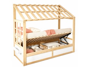 Lit cabane 90x200 cm <strong>HAVRYA</strong>  <strong></strong> coloris bicolore