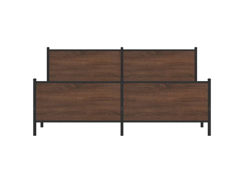 Lit double- lit adulte - cadre de lit en métal sans matelas chêne marron 200x200 cm - Conforama D