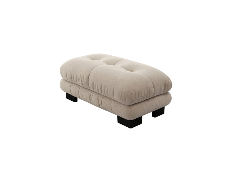  Canapé pouf 112x68 cm - repose-pieds rembourré - mousse haute résilience - chenille - café clair  - Conforama R