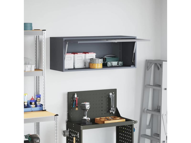  Armoire murale salon, meuble de rangement pour garage anthracite 90 x 33 x 35 cm  - Conforama D