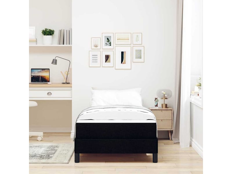  Lit simple- lit adulte -  lit à ressorts noir 80 x 200 cm tissu  - Conforama B
