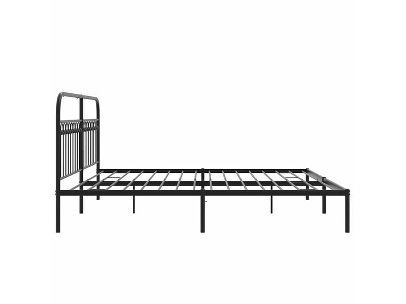 Lit double- lit adulte - cadre de lit métal sans matelas avec tête de lit noir 200x200cm - Conforama D