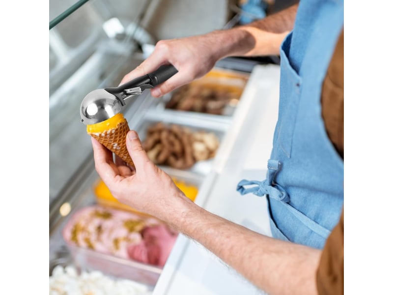  Cuillères à glace, acier inoxydable 304, ensemble de 2 pièces, pour pâte à biscuits et crème glacée, lavables au lave-vaisselle, noires  - Conforama E