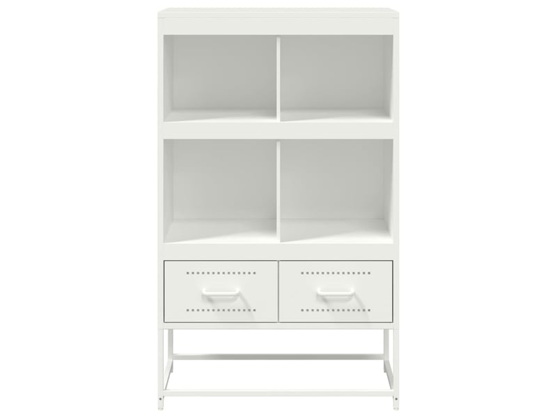  Buffet haut - bahut - meuble de rangement blanc 68x39x111,5 cm acier  - Conforama E