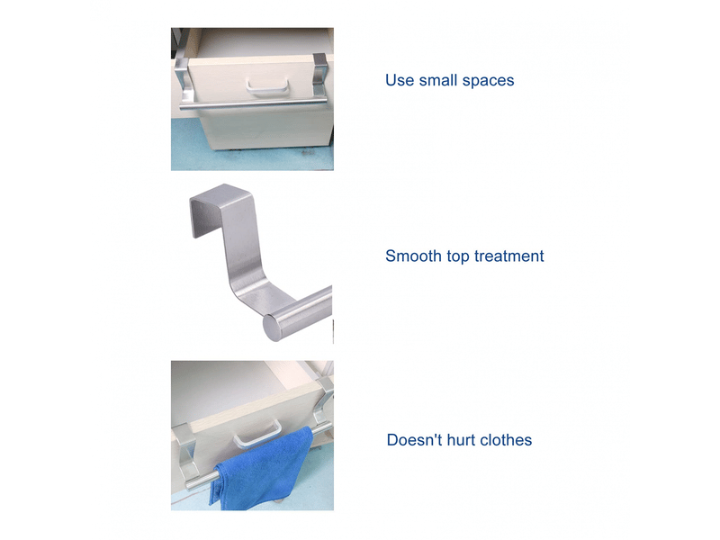  Porte-serviettes de porte d'armoire, support de barre porte-serviettes en acier inoxydable  - Conforama D