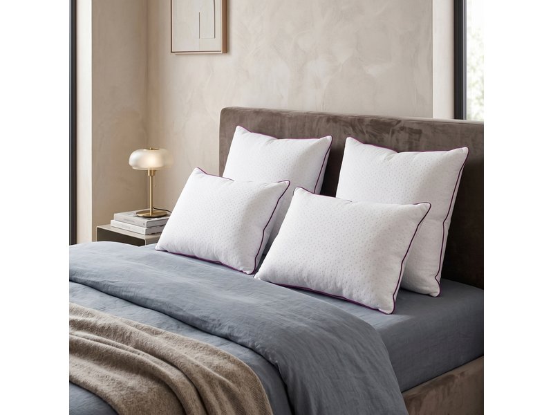 Oreiller blanc 100% plume de canard - 40 x 70 cm - housse bonne fête - collection blanc C07-ORP04 40/70 - Conforama B