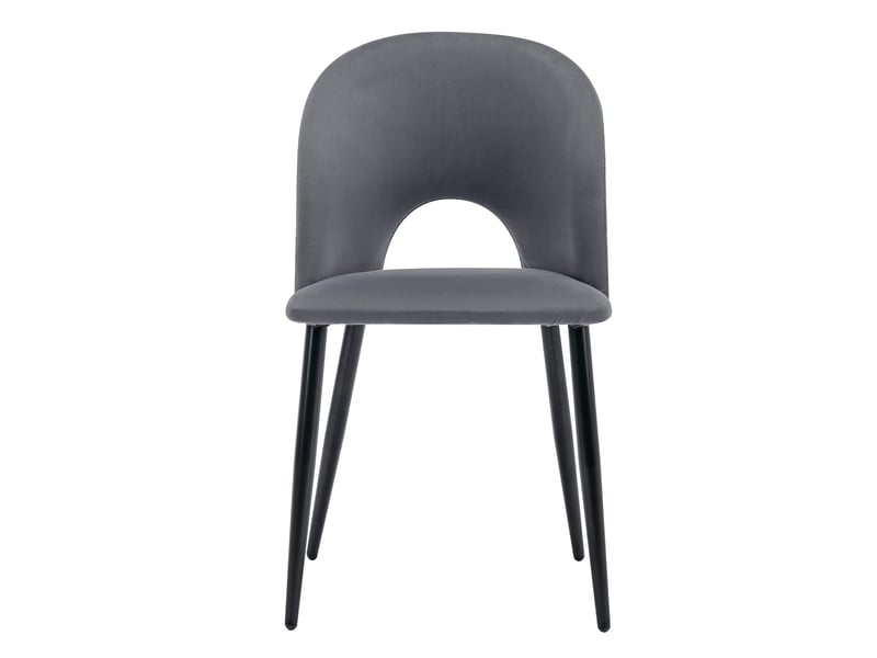  Lot de 6 chaises de salle à manger en velours gris avec dossier capitonné diamant et pieds réglables  - Conforama A