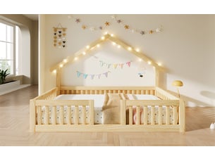 Lit cabane 140x200 cm SEYAKANY coloris naturel