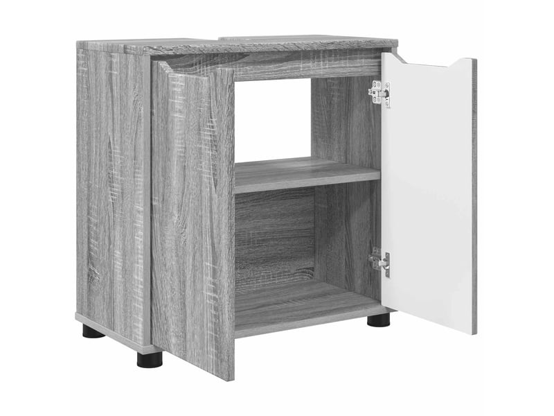  Armoire de lavabo de salle de bain gris sonoma 60x30x60 cm  - Conforama E