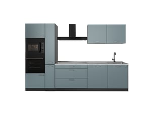 Vicco cuisine, bleu-grisanthracite, 310cm plan de travail marbre