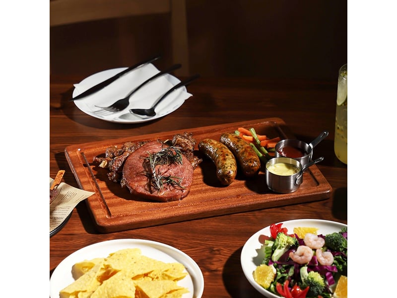  Planche a decouper bois bambou planche à découper avec rainure à jus brun 40x28cm  - Conforama C