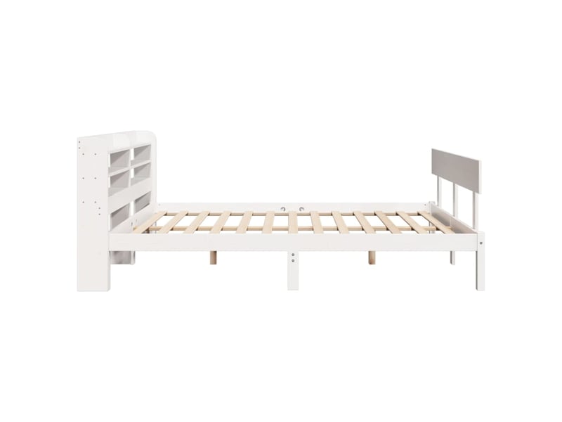  Lit double- lit adulte -  cadre de lit sans matelas blanc 140x190 cm bois de pin massif  - Conforama D