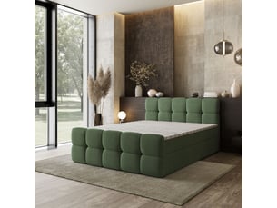 Lit avec rangement 140x200 cm <strong>MASSENO</strong>  <strong></strong> coloris vert