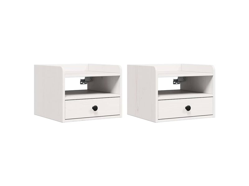  Table de chevet avec tiroir 2 pièces blanc 38 x 36 x 29,5 cm  - Conforama A