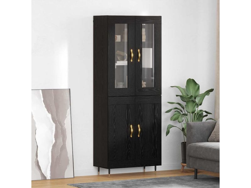  Buffet - haut armoire 2 pc chêne noir 69,5 x 34 x 180 cm  - Conforama B