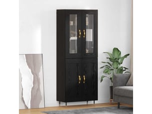 Buffet - haut armoire 2 pc chêne noir 69,5 x 34 x 180 cm
