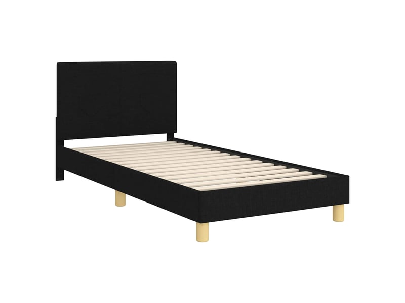  Cadre de lit pour enfants - lit jeune avec tête de lit noir 90 x 200 cm  - Conforama D