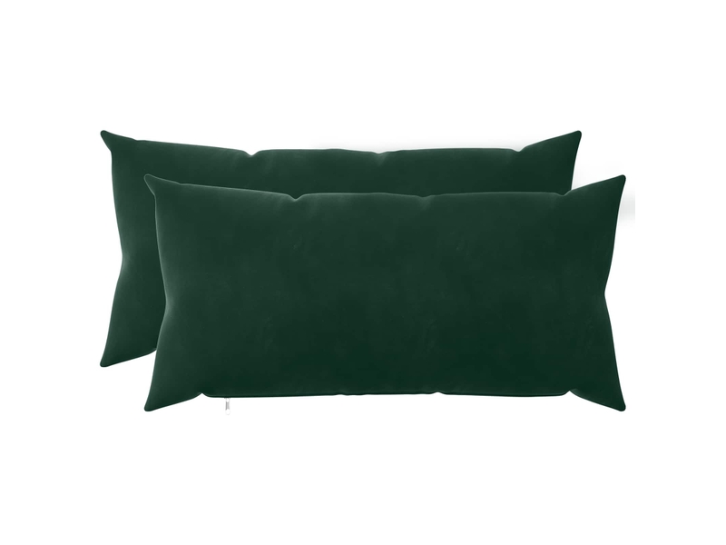  Lot de 2 coussins avec oreiller, coussins décoratifs heerlen vert foncé velours cf50654  - Conforama A