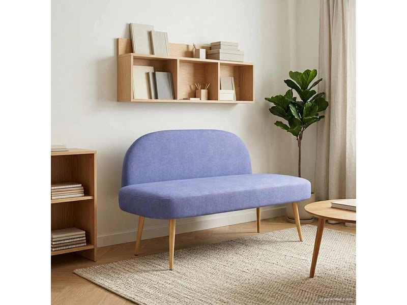  Banc rembourré, banc de lit avec dossier bleu jean 110x60x76 cm  - Conforama B