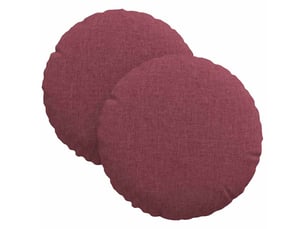Lot de 2 coussins de siège, coussins décoratifs tissu bordeaux ø30 x 13 cm cf59777