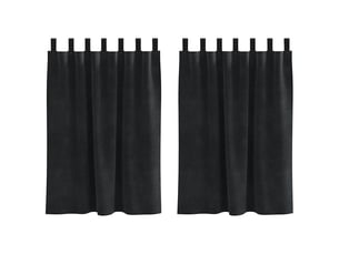 Lot de 2 rideaux, rideaux de fenêtre noir 140 x 140 cm velours cf44089