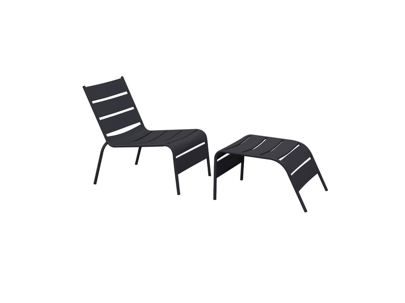 Fauteuil relax de jardin en métal avec repose pieds gris - baca - Conforama B